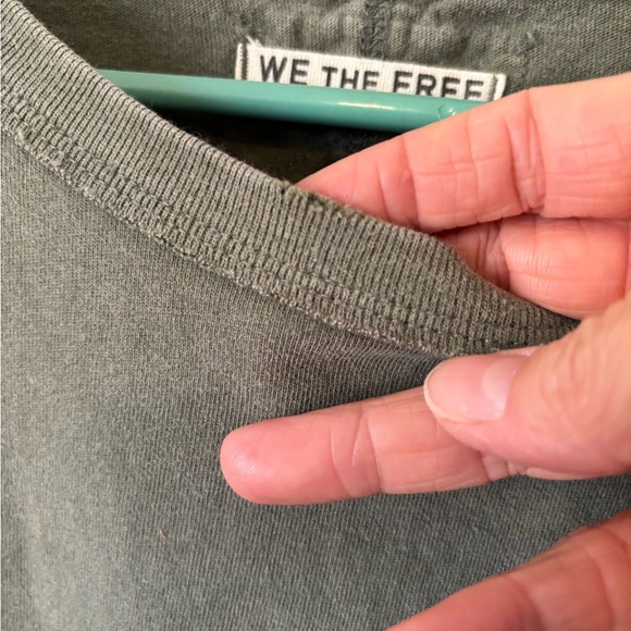 We The Free Oversized Green Distressed Long Sleeve Shirt - Picture 5 of 9